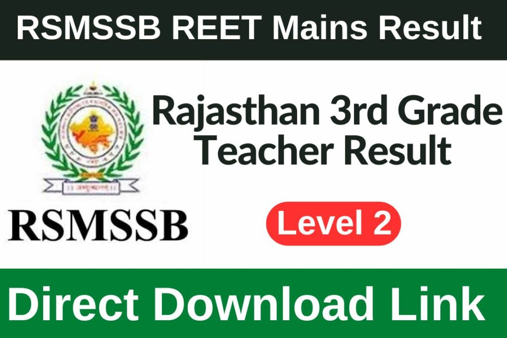 REET MAIN LEVEL 2 SCIENCE AND MATHS RESULT 2023