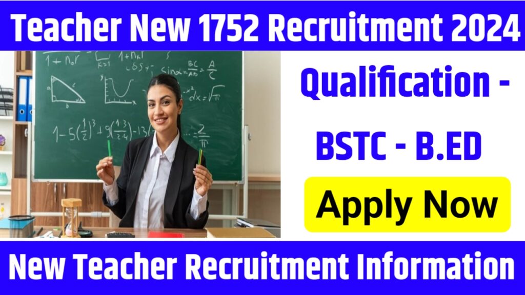 Teacher New 1752 Recruitment 2024 -